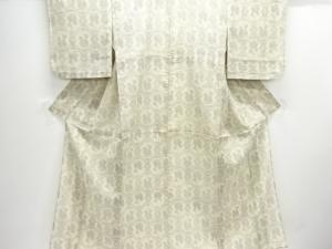 アンティーク　有栖川文様織り出し夏十日町紬着物